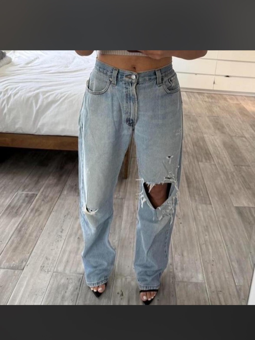 Vintage 505 Levi's Jeans - Size Small - Size 28 Waist denim ripped distressed kn